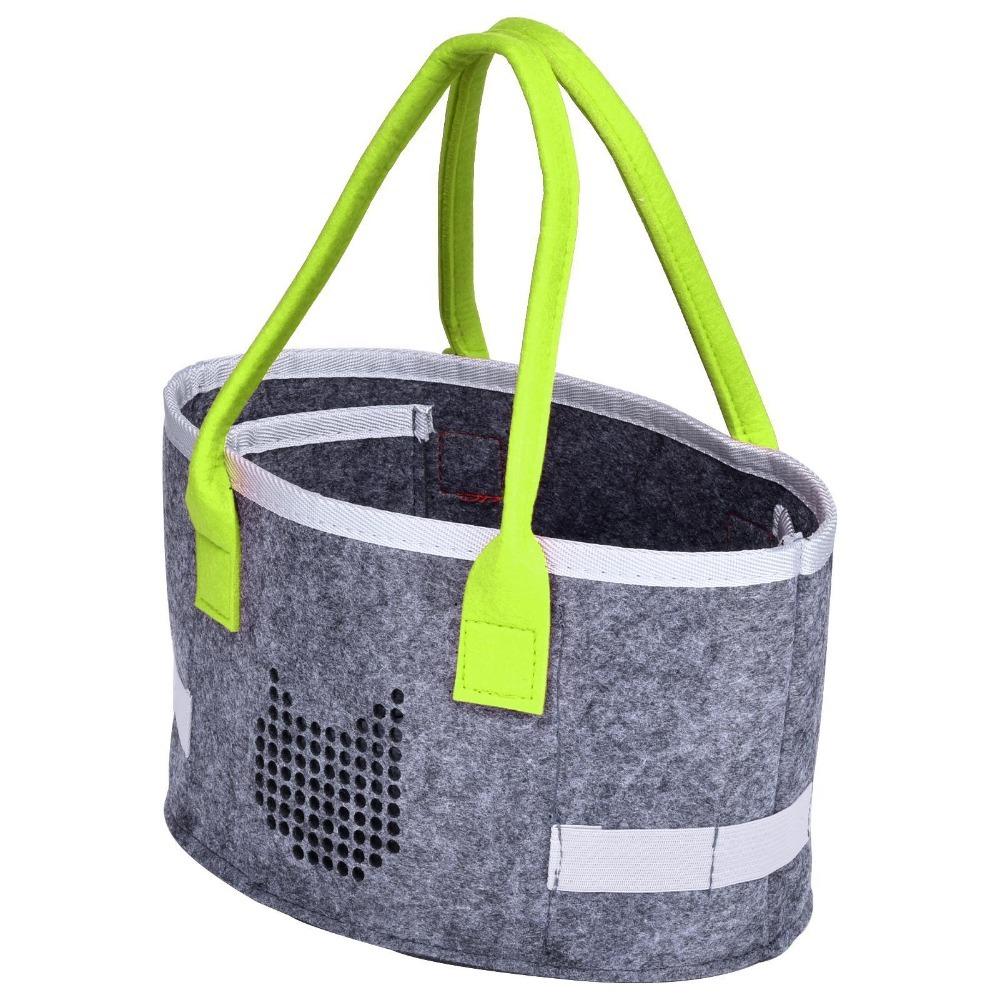 

New Portable Felt Carrying Case Folding Durable Cloth Storage Bag With Partitions Carry Bag Figures Doll Stuffed Animal Toy зелений