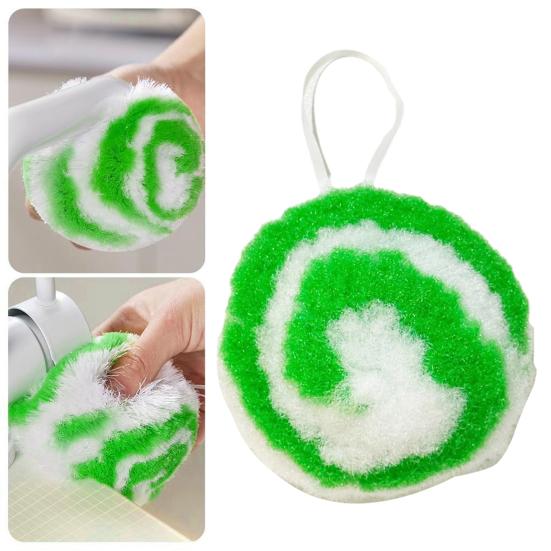 Cleaning Brush Lollipop Spiral Design Gentle No Scratch Fibers Powerful Stain Removal Bathroom Cleaning Ball Bathroom Kitchen Cleaning Tool