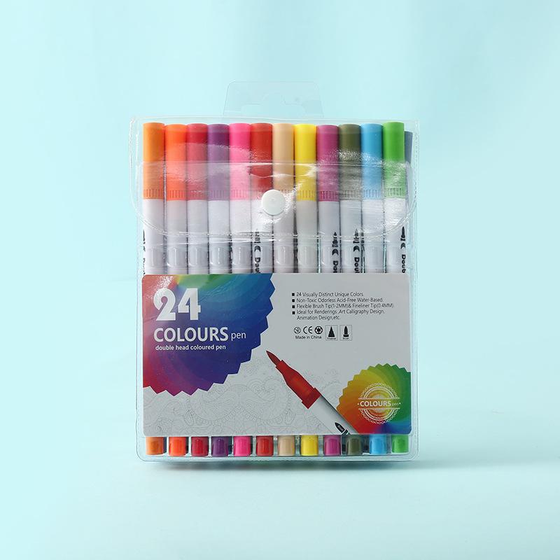120-Color Double-Ended Washable Watercolor Pens - Eco-Friendly Children's Art Set