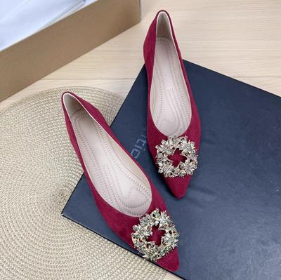 Sapatos Rasos da Moda para Mulheres Primavera e Outono 2025 Novos Camurça Bico Fino Casuais Plus Size Sapatos Femininos 43 44 mocassins femininos mulheres