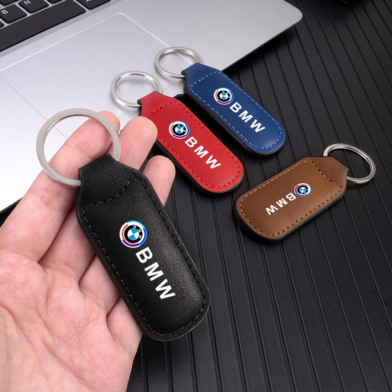 Luxury Leather Car Badge Keychain Keyring Metal Key Ring For BMW 50th Anniversary 1 3 5 7 Series G30 G20 E87 E92 E30 X1 X3 X5 X6 ulbn07