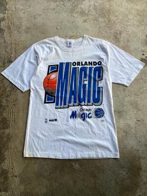 Vintage 90s Orlando Magic Shirt Size M | Logo 7 Made In USA Single Stitch NBA T-Shirt | Orlando Magic Big Print Basketball Tee | Shaq Penny