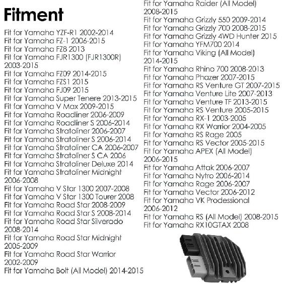 1D7-81960-00-00/1D7-81960-01-00, Motorcycle Voltage Regulator Rectifier, Compatible with KTM Compatible with Yamaha