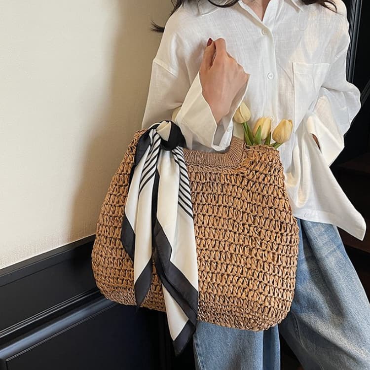 Straw Bags For Women Summer Casual Woven Crossbody Shoulder Travel Handbag Beach Bag Female Rattan Handbags Bag Women