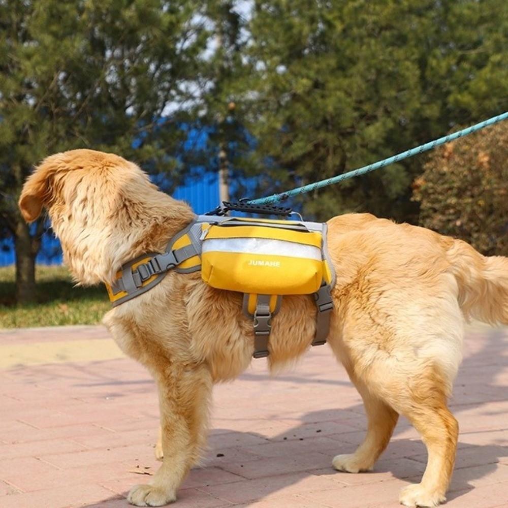 Adjustable Dog Snack Bag Reflective Dog Harness Saddlebag Portable Dog Training Backpack Outdoor