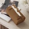 Multipurpose Tissue Organizer Faux Leather Box, Minimalist Napkin Holder for Living Space Saving Storage Box Room Desk, Decorative Dispenser