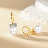 2026 Korean Version Temperament Fashionable and Elegant Bow Pearl Ear Buckle Exquisite Simple Versatile High Quality Earrings