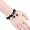 Vintage Cross Natural Stone 6mm Beads Bracelet Charm Men Blue Bead Pendant Strand Bracelets Bangles Women Fashion Jewelry Gifts