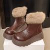 Fashion Platform Women's Flats Plush Ankle Boots 2025 Winter Fashion Shoes Designer Classical New Short Snow Boots Cozy Casual Sneakers