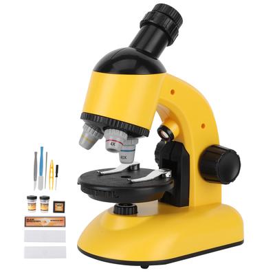 40X1200X Kids Microscope with 360 Rotation Head Educational Toy for Children BeginnersYellow