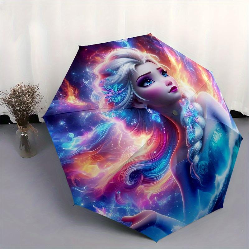 Elsa, Magic Themed Automatic opening and closing folding umbrella, 8 rib windproof, compact travel design, suitable for all weather | Fashio