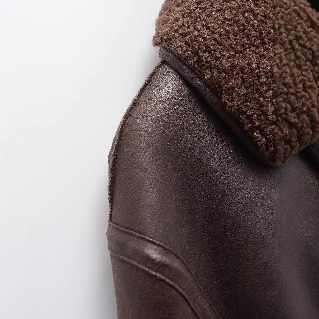 2024 Women's Reversible Double-Sided Faux Leather Coat