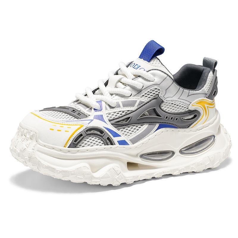 Men's shoes spring and autumn new mesh breathable thick-soled dad shoes men's sports and leisure shoes student running trendy shoes men