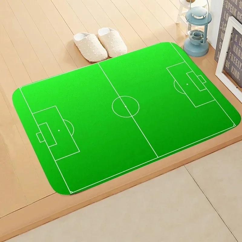 Football Field Fixed Facecloth Floor Mats Machine Washable Doorway Living Room Rugs Bedroom Playful Area Non-slip Carpets