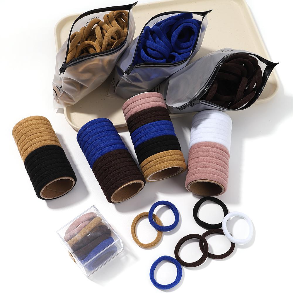 30/50PCS Women Girls 4cm Basic Hair Bands Simple Solid Colors Elastic Headband Hair Ropes Ties Hair Accessories Ponytail Holder