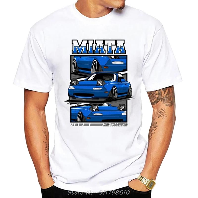 Summer Streetwear Race Cars Lover TShirt Novelty Design Blue Miata Na6 Mx5 Jdm Car Sport Car Printed Casual Hip Hop T-Shirt Top