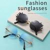 SHAUNA Fashion Rimless Sun Moon Sunglasses Women Candy Colors Smiling Face Gradient Shades Men UV400