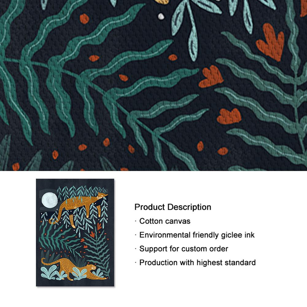 Palm Tree Tropical Botanical Wall Art Canvas Painting Picture Ocean Jellyfish Rainbow Posters Animal Birds Prints for Home Decor