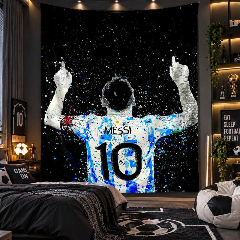 Duvara Asılan Duvar Halısı Lionel Messi Baskılı Kumaş Salon Yatak Odası Ev Dekorasyonu İçin