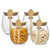 Leak-Proof Glass Storage Jars Wide Mouth Glass Canister Jar Kitchen Canisters  Grains
