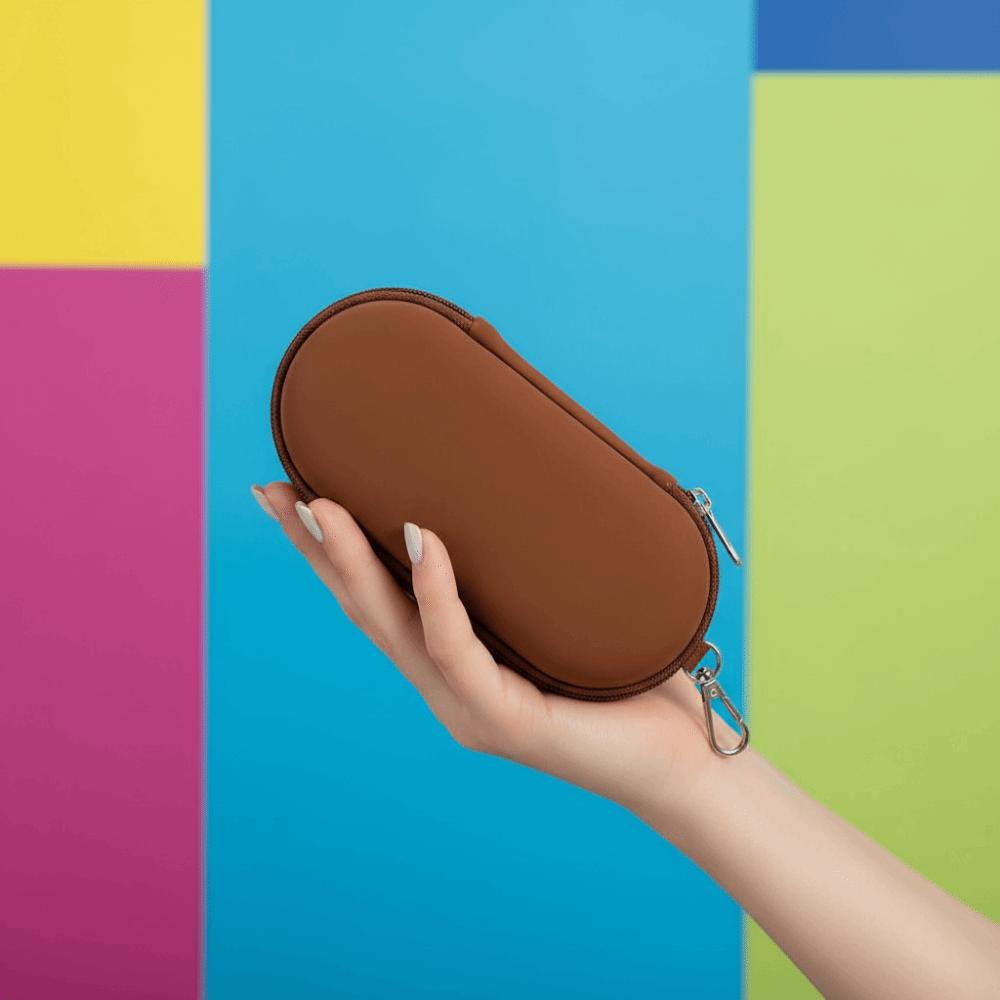 Waterproof PU Sunglasses Case Oval Shape Eyewear Organizer Dual Slot Glasses Pouch Fashion Driver