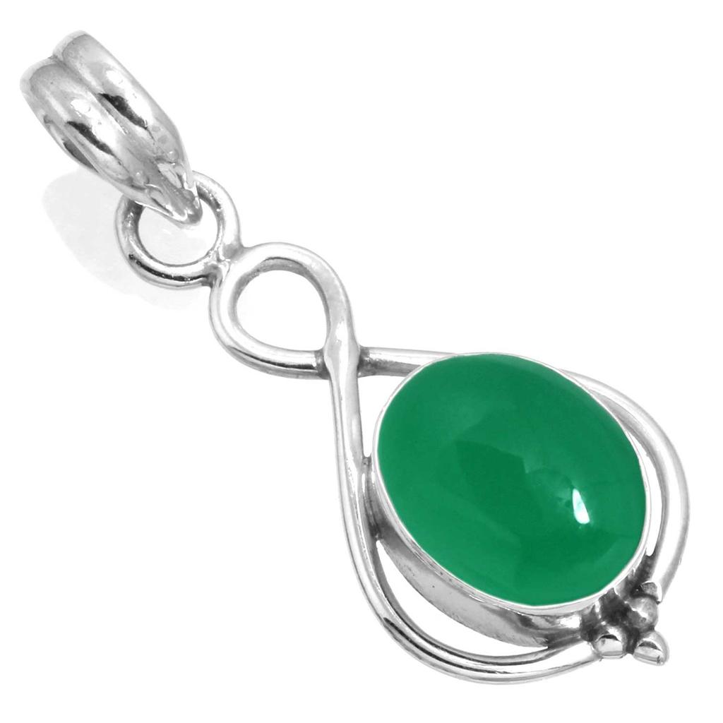 925 Sterling Silver Pendant Women Handmade Jewelry Valentine's Day Gift Amber Amethyst Black Onyx Carnelian Garnet Quartz Green Onyx Gold Stone