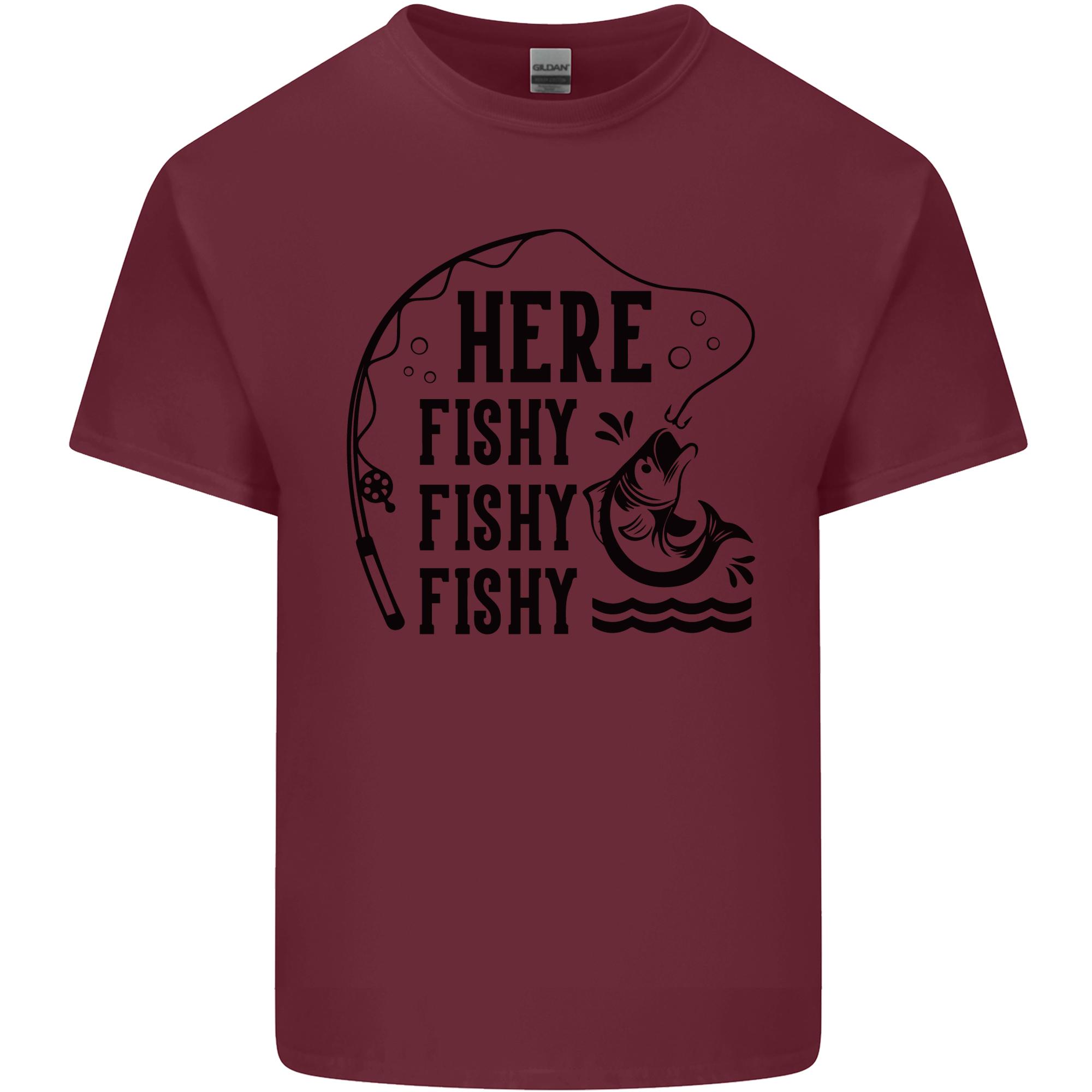 Here Fishy Fishy Funny Fishing FisherUnisex Unisexs Light Cotton TShirt S