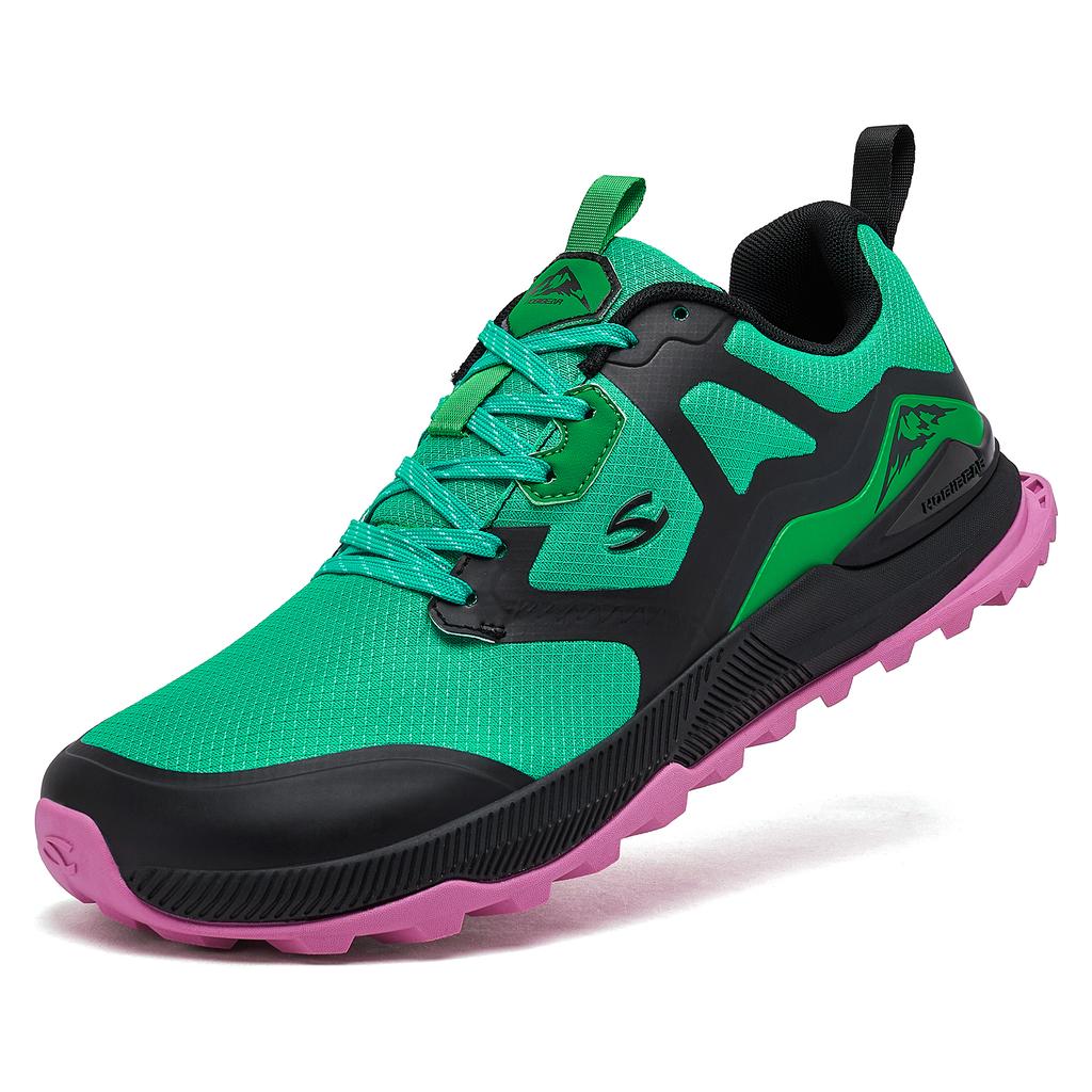 Unisex Hiking Shoes Women Men Trail Running Outdoor Sneakers Artificial Leather Non Slip Lace-Up Walking Shoes