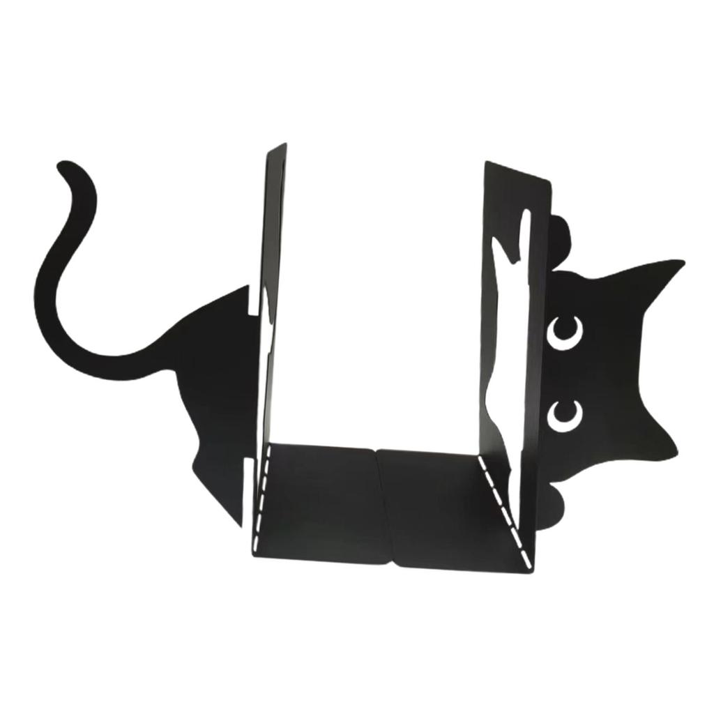 Decorative Cat Bookend Black Cat Book Organizer Animal Ornament Decoration Figurine for Kids Room Shelves Table Home Living Room