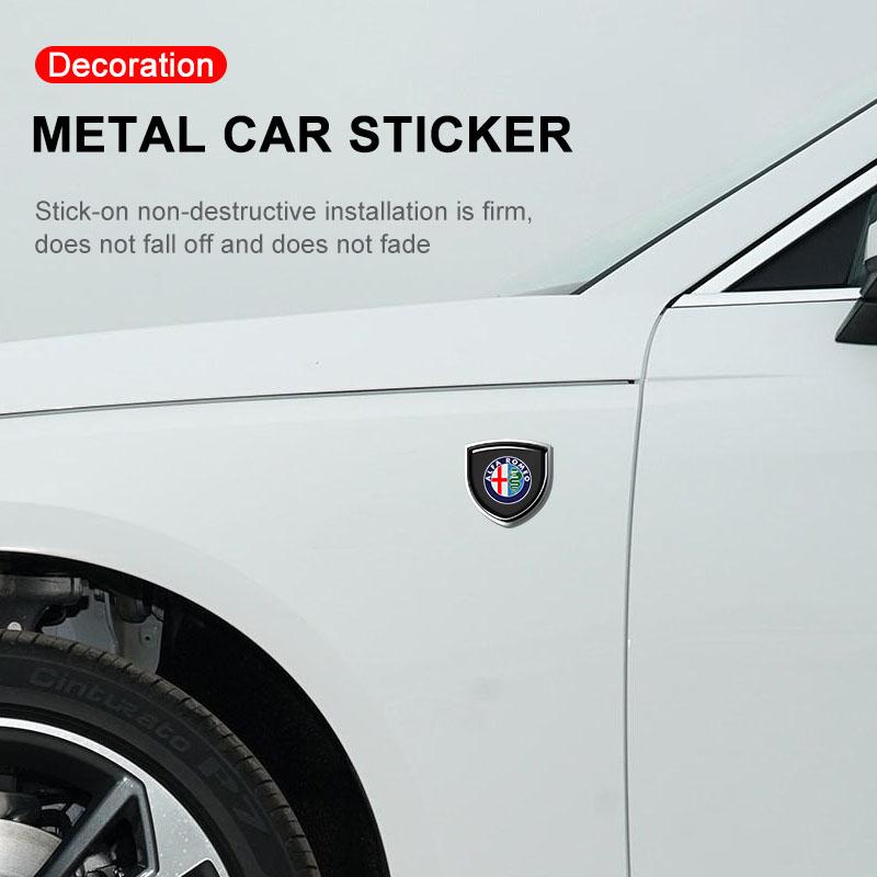 1Pcs 3D Metal Auto Door Shield Emblem Car Body Badge Sticker Styling for Alfa Romeo Giulia Giulietta MiTo Stelvio Tonale 4C 8C Disco Volante Gloria
