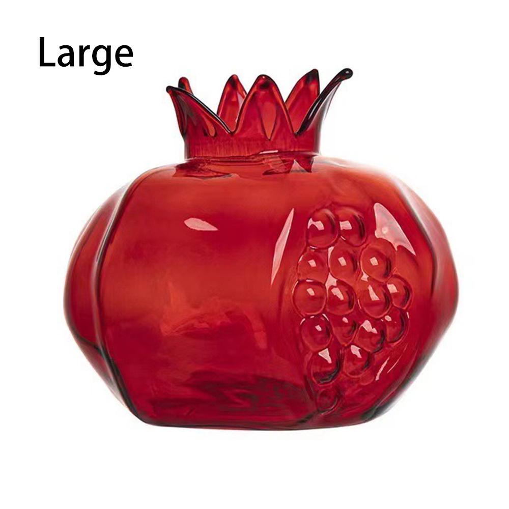 

1 стеклянная ваза в стиле ар-деко, круглая ваза в форме граната, элегантный центральный элемент домашнего декора M красный