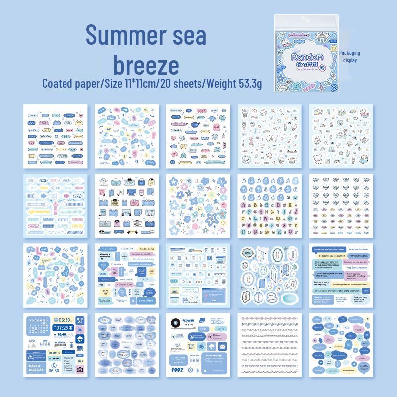 Yuxian Deco Sticker Book: Korean Style DIY Collage Materials for Journals and Phone Decor.