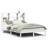 Solid Wood Bed with Shelf Without Mattress White 160x200 cm Pine