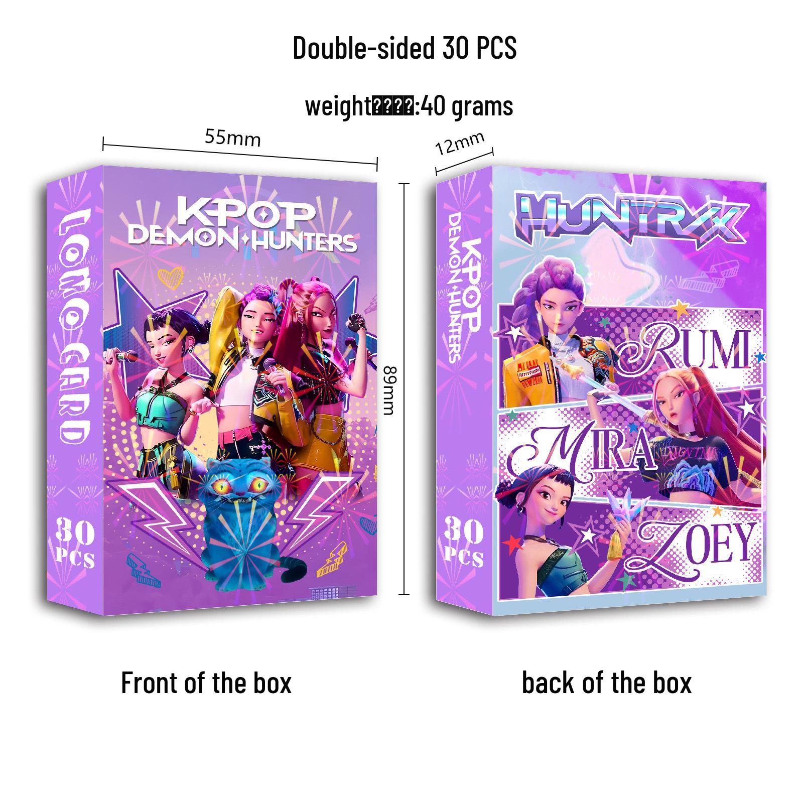 30-Piece Demon Hunter Squad & Boy Group LOMO Card Set - Mini Double-Sided Collectible Photo & Greeting Cards
