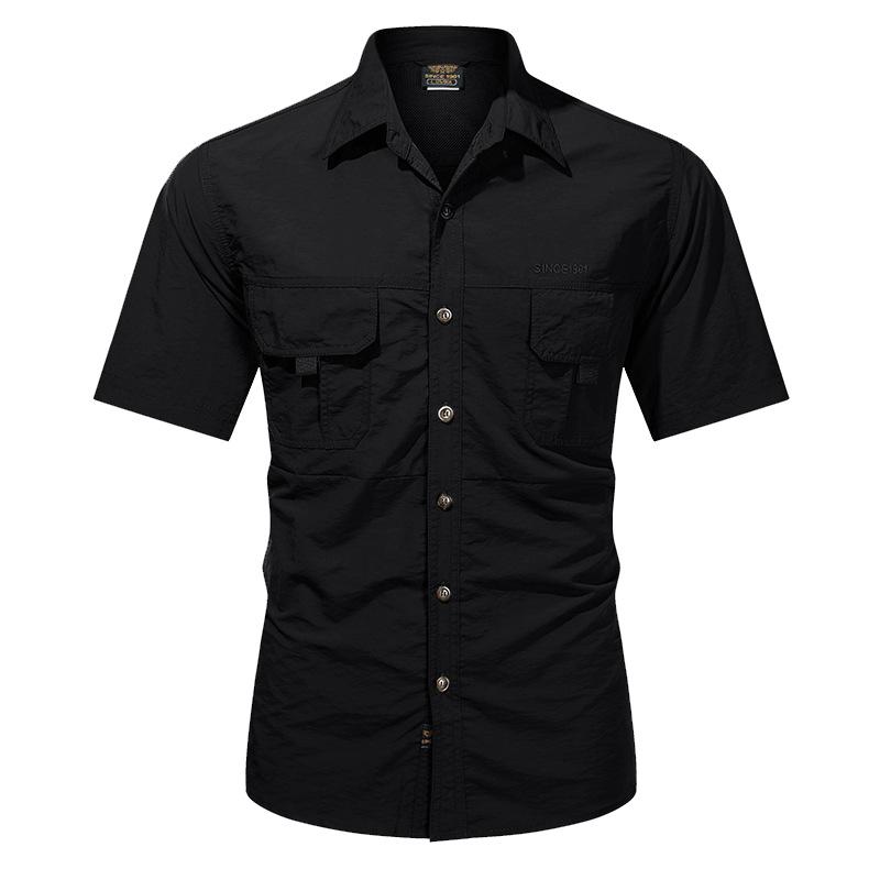 Outdoor Military Long-sleeved Shirt Autumn Multi-bag Set Without Ironing Thin Shirt Men's Work Clothes Embroidery