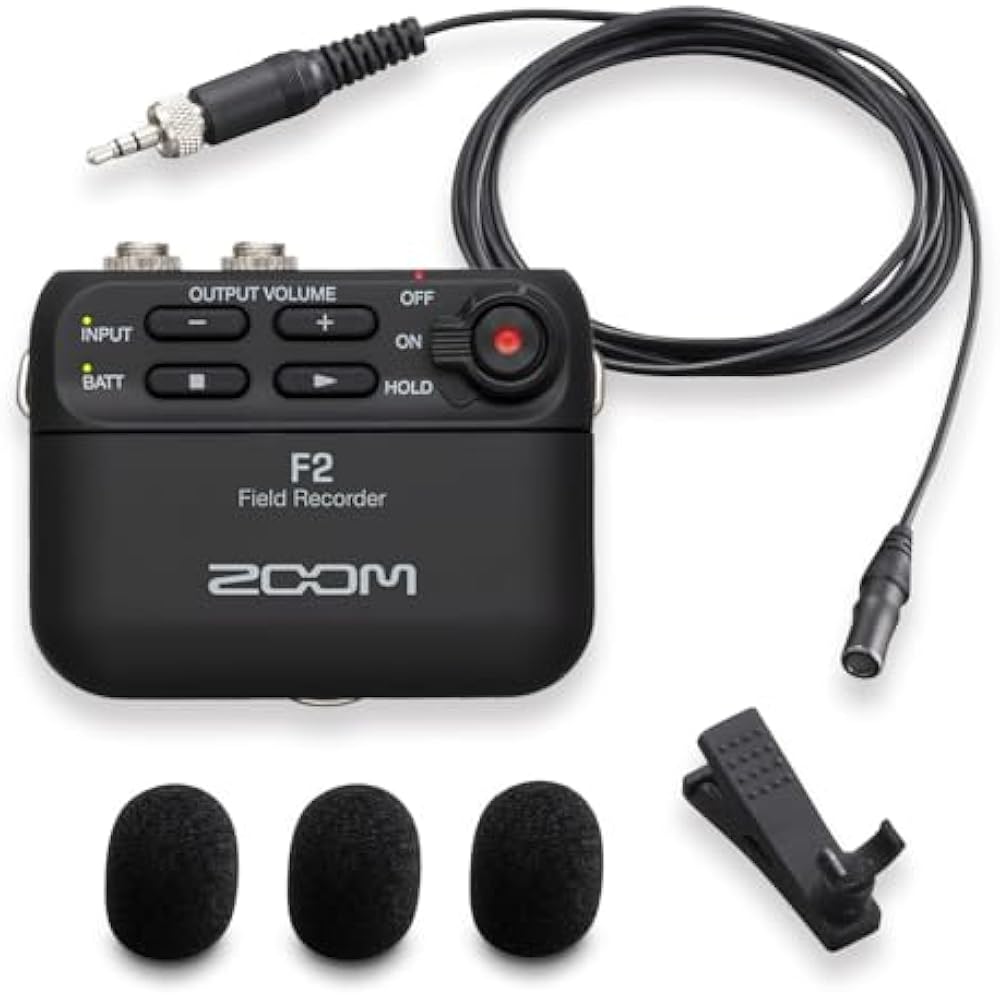 

ZOOM Ultra Compact Recorder with Zoom Pin Microphone, F2/B, 32 Bit Float Compatible, No Settings ...
