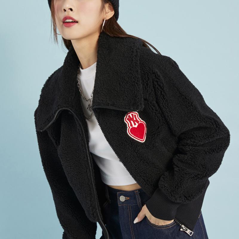 New MLB New York Yankees Cropped Coats Women's Black 3FFDH0126-50BKS