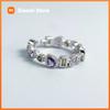 925 Sterling Silver Rings for Women Couple Minimalist Handmade Simple Purple Stone Ring Fine Jewelry Gift Prevent Allergy