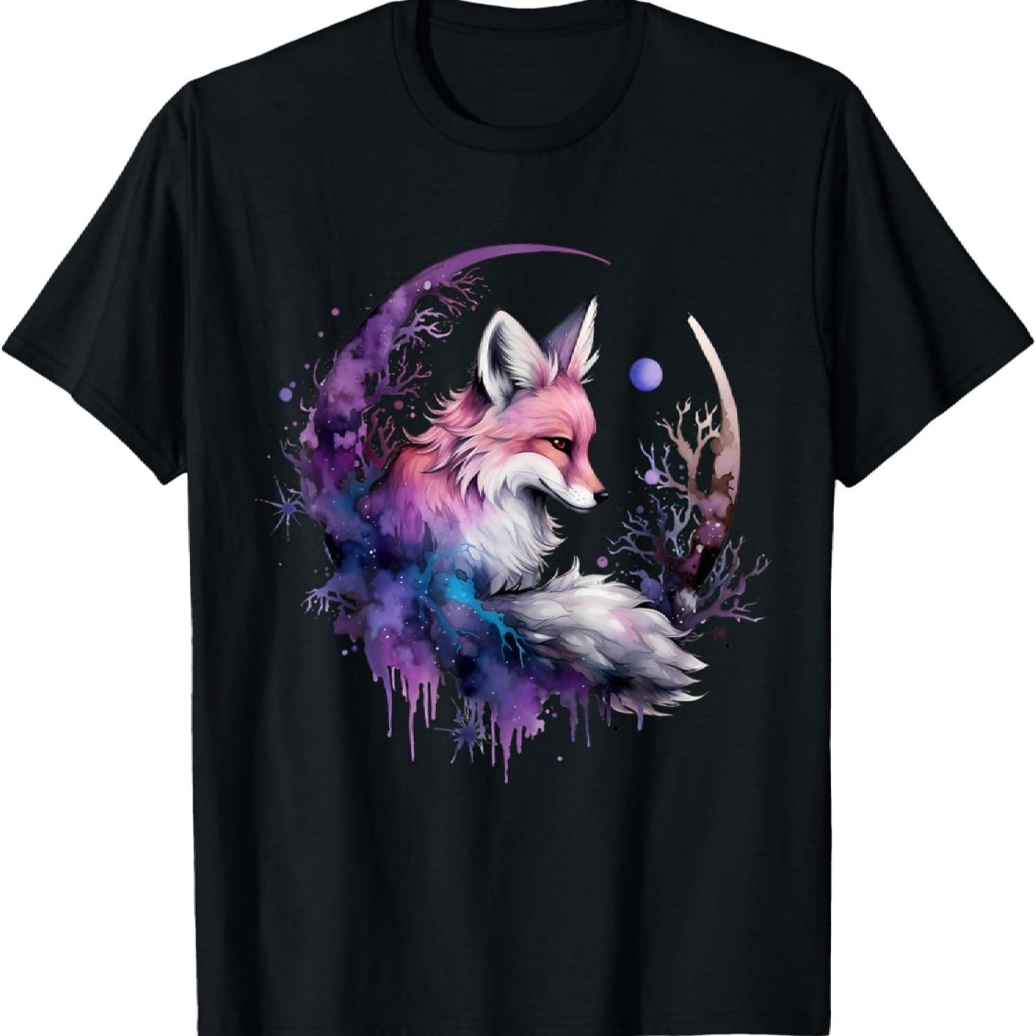 

Fox Moon Wildlife Nature Colorful Artwork Animal Lovers T-Shirt XXXXXL чорний