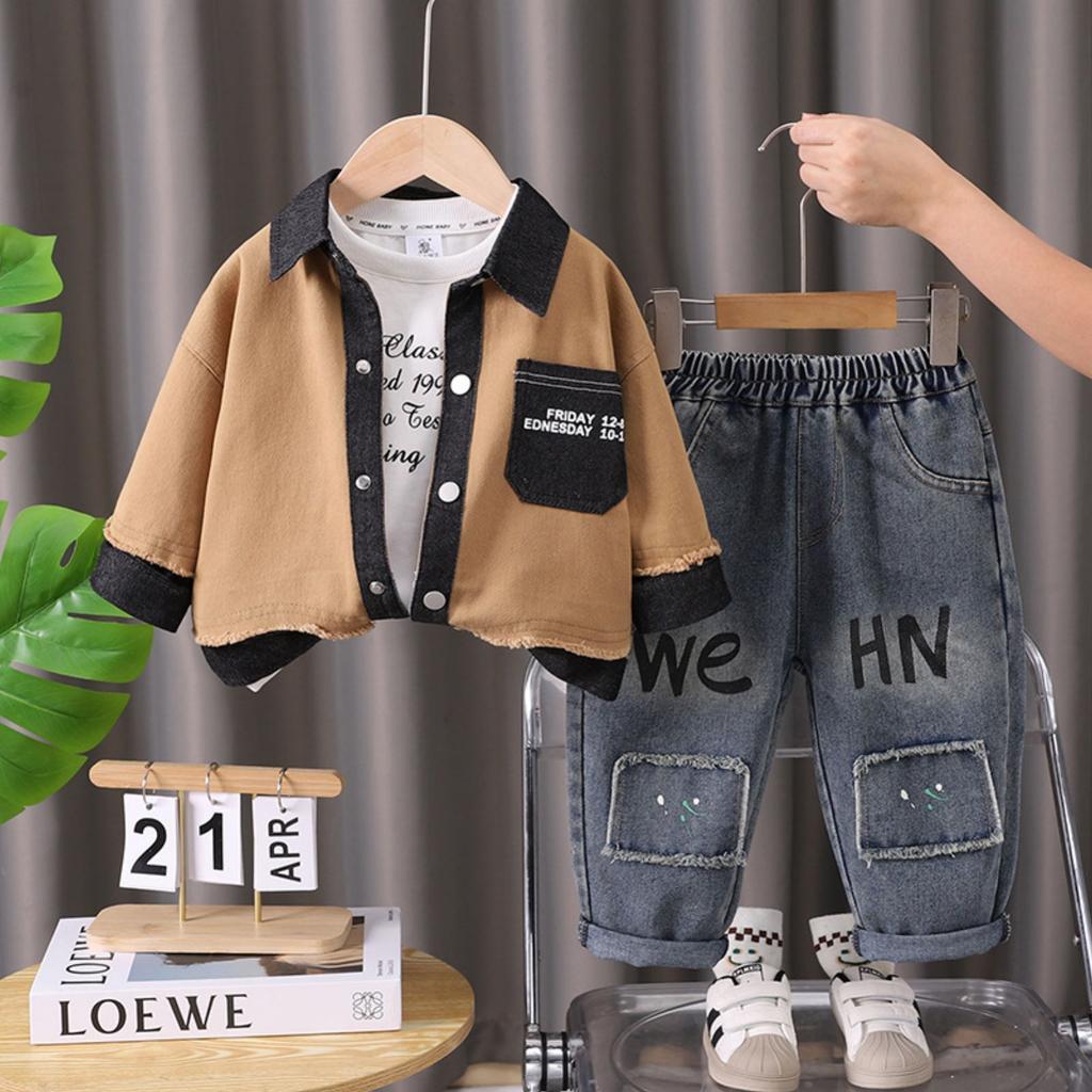 Kids Casual Long-Sleeve Set, Comfortable Daily Wear Outfits