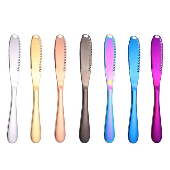 Stainless Steel Cheese Knife Sawtooth Blade Butter Cream Dessert Spreader Tool