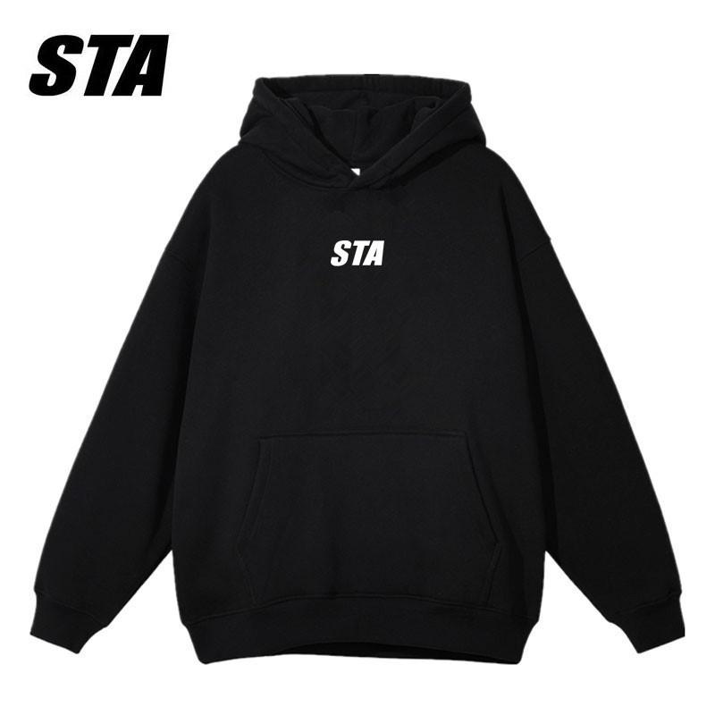 

Unisex Hooded Sweatshirt by STA, Trendy American Brand, Loose Fit, Available for Spring and Autumn. Extra Large чорний