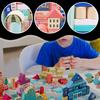 Zestaw Klocki Drewniane Miasto Auta Zestaw Puzzle Mata 115 Klocków Edu
