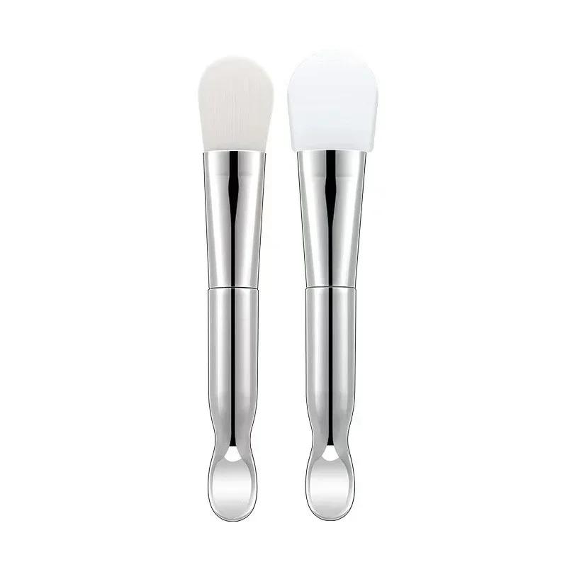Face Mask Applicator Brushes Double-Ended Makeup Brush with Spoon Flat Soft Hair Facial Cleansing Skin Care Makeup Beauty Tool