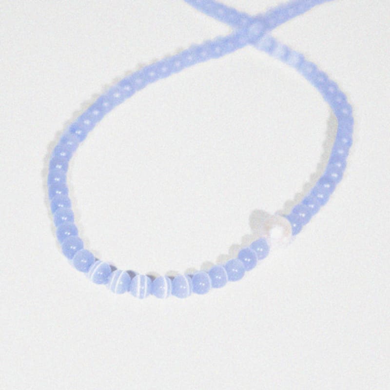 Kiee Oshimu (Silver925) 505 Sky Blue Pearl Spot Necklace