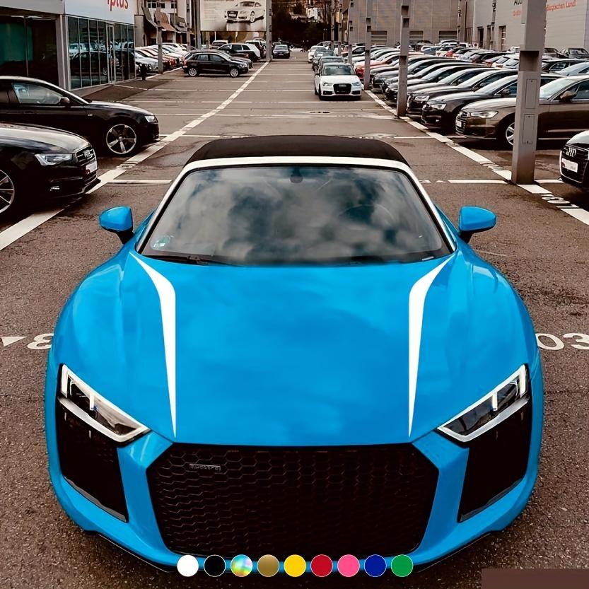 2pcs Car Stickers Striped Engine Hood Body Vinyl Decals Hood Cover Stickers New Professional Universal Styling Auto Decoration
