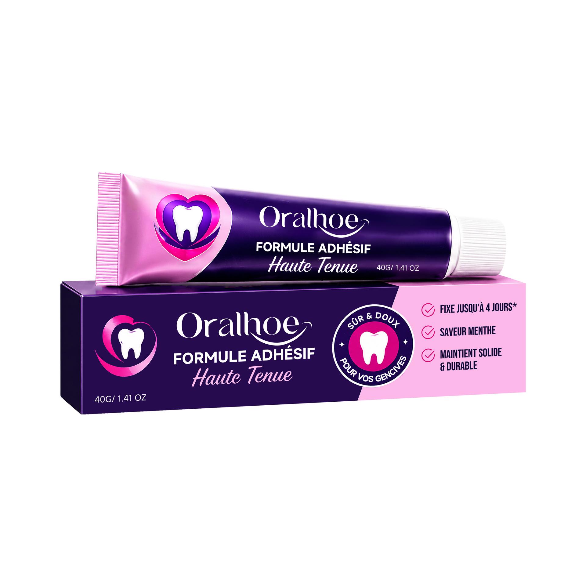 ORALHOE Натуральный клей для зубных протезов для комфортного, надежного прилегания