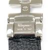 Pristine Salvatore Ferragamo Belt Double Gancini Reversible Navy Leather Mens Used