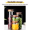 Coffee Bean Glass Sealed Jar Tea Coffee Powder Spice Sealed Storage Jar Acacia Wood Lid Glass Jar
