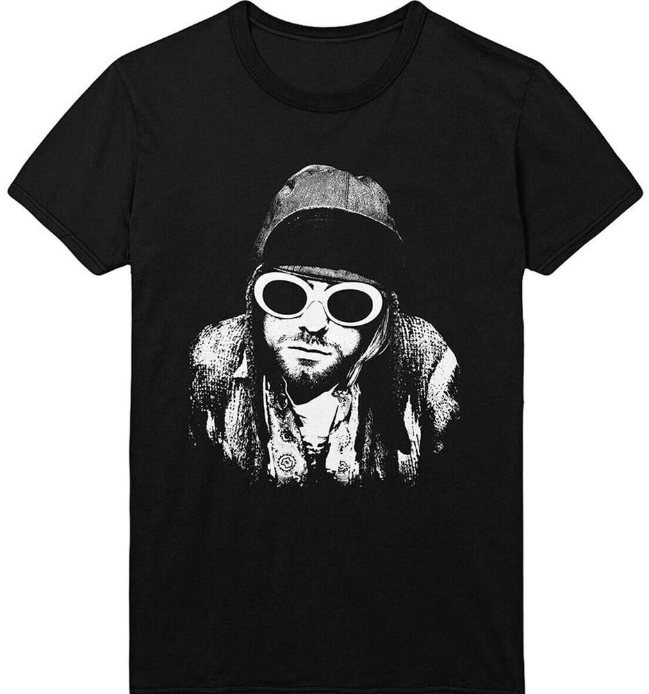 VTG Kurt Cobain Nirvana T-shirt Black Short Sleeve All Sizes JJ4797